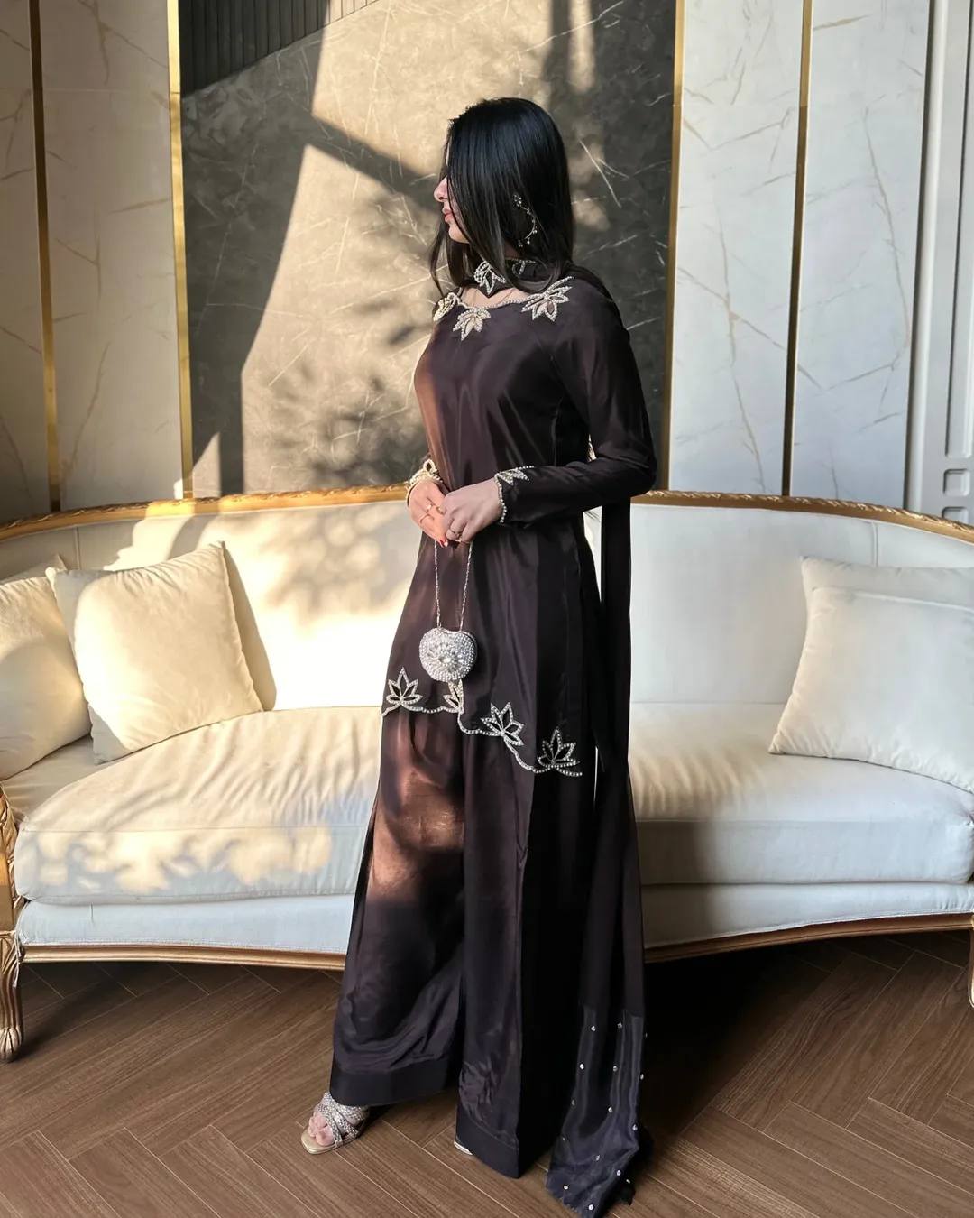 Midnight Lotus Elegance Suit Set