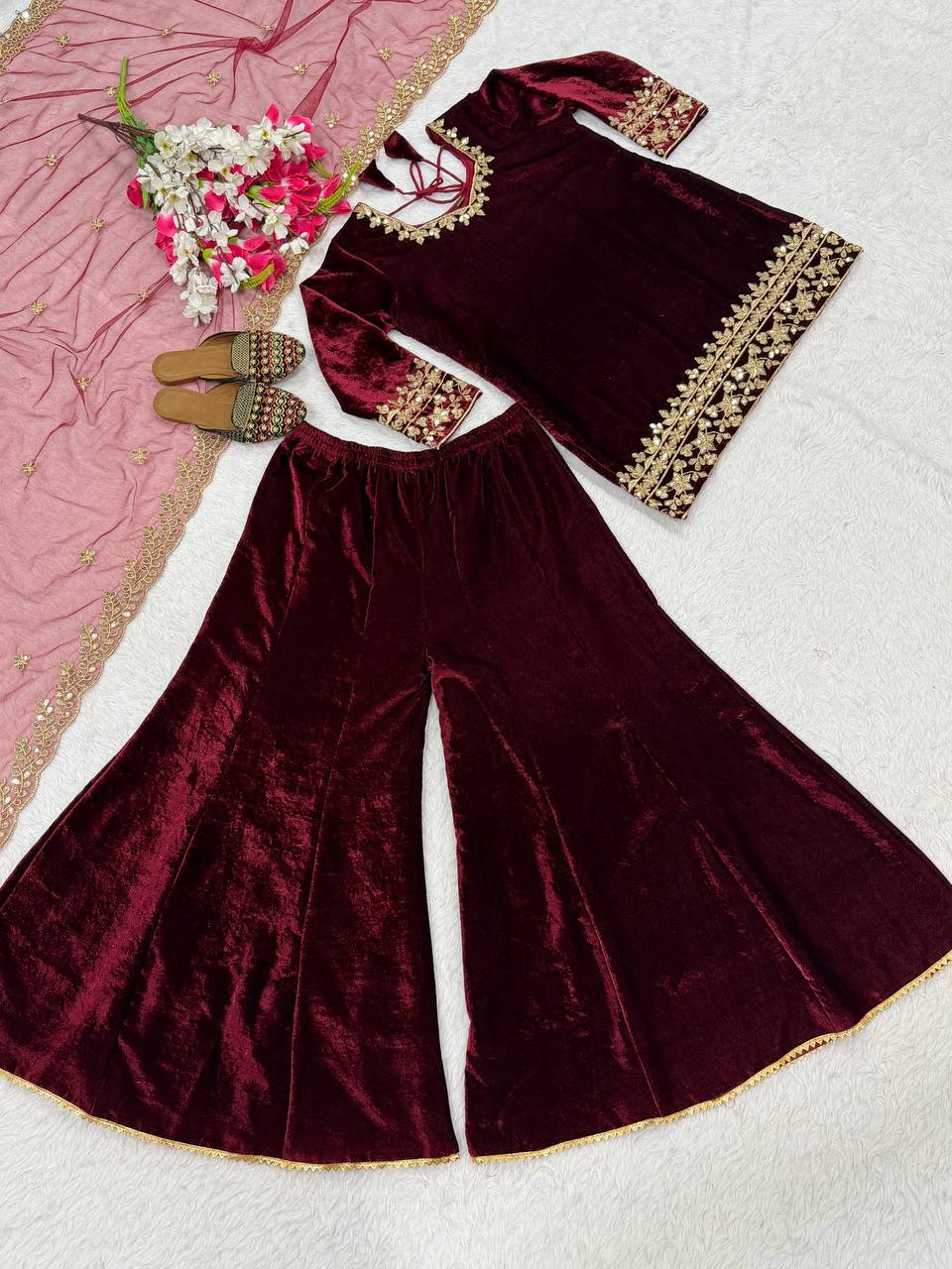 Launching New Designer Party Wear Look Top , Sharara Plazzo and Dupatta, New Fancy Style