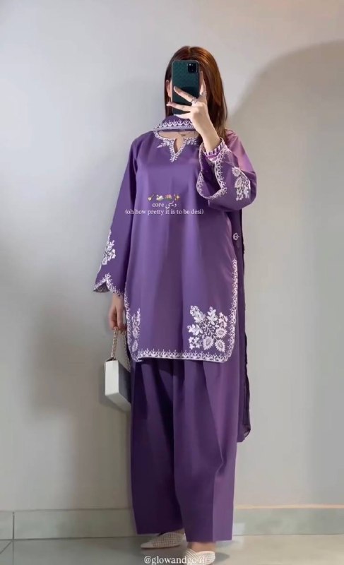 Designer Cotton Embroidered Pakistani Suit Set for Women