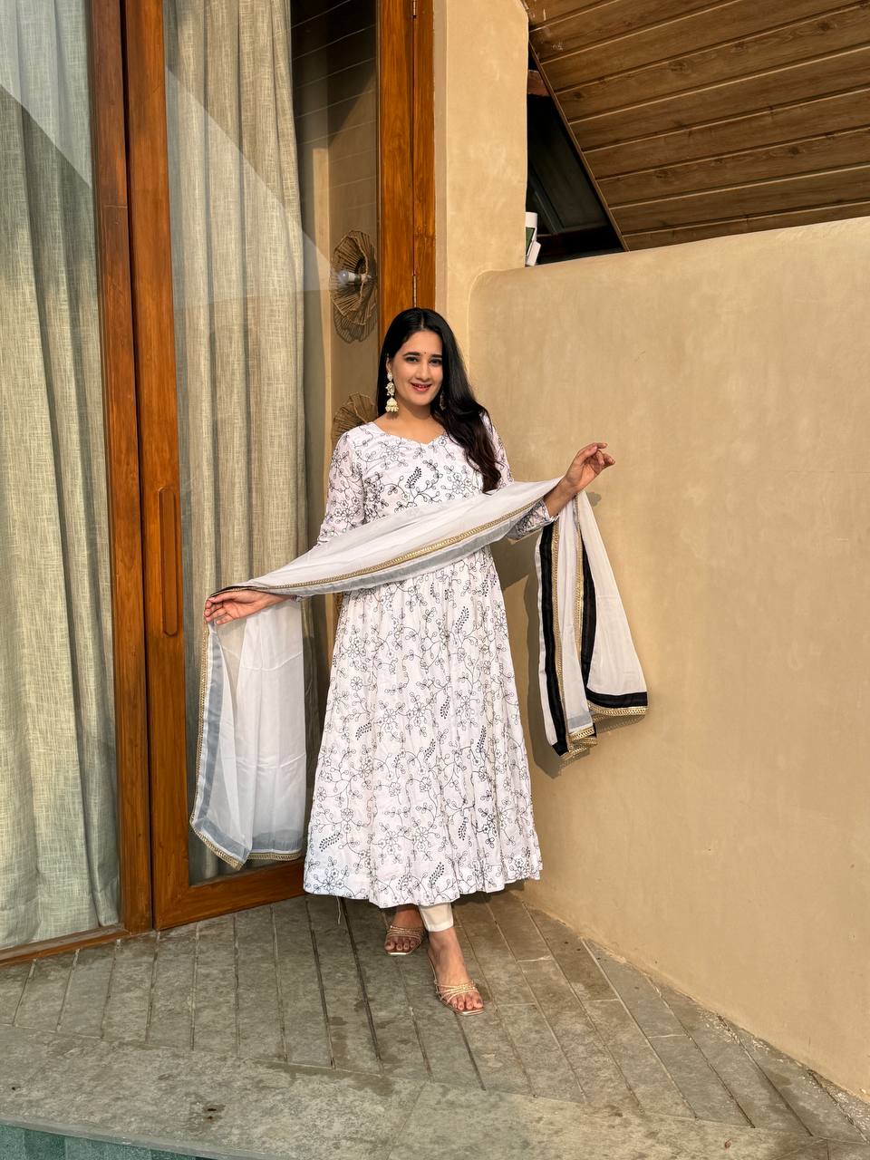 Royal Vichitra Silk Sequence Anarkali Set